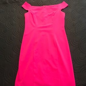 Vince Camito Off-Shoulder Hot Pink Sheath Dress